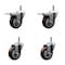 Service Caster 5'' Maroon Poly Wheel Swivel 7/16'' Stem Caster Set 2 Total Lock Brake, 4PK SCC-GRTTL20S514-PPUB-MRN-716138-2-S2 - alternate 1